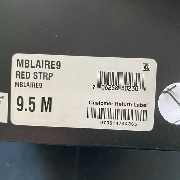 Material Girl Red Strappy Sandals with Rhinestones - Picture 4 of 8